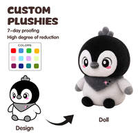 Peluche de Pingüino Personalizado con Babero Desmontable, Juguete Ultra Suave para Bebés, Regalo, Personalización OEM, Juguetes de Peluche