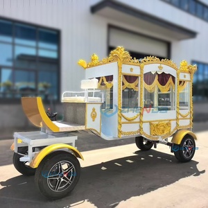 White and Golden Classic Funeral Hearse Supplier/Funeral Chariot Electric Vehicle Classic Hearse Car for Sale - Product Image 3