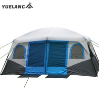 Tenda Camping Keluarga Luar Ruangan Dua Kamar Tidur Satu Ruang Tamu Ruang Luas Tiga Musim Bahan Oxford Pembukaan Otomatis Cepat Muat 8 Orang