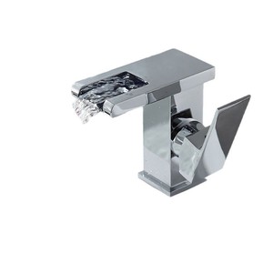 Grifos de lavabo tipo cascada de un solo orificio con una sola manija, iluminación LED, núcleo de válvula de cerámica de cobre. - Product Image 2