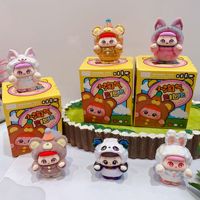 RuunJoy 12 pc/boîte Kawaii Mini flocage boîte aveugle jeu mignon en peluche boîte mystère charme ornement objets de collection dessin animé Surprise cadeaux