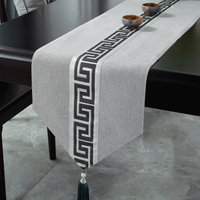 Chemin de table en coton et lin vert sauge Boho Étamine imperméable pour table à manger pour Ramadan Printemps Pâques