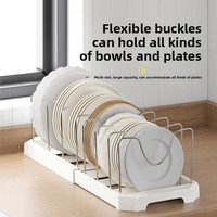 Organisateur extensible pour casseroles et poêles de cuisine, support pour couvercles de casseroles, organisateur de poêles pour armoire, égouttoir à vaisselle