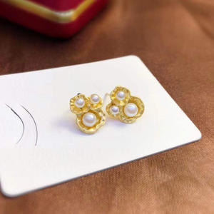 Accessoires de perles DIY en argent S925, boucles d'oreilles tendance avec perles de 3 à 5 mm et support creux 21395, accessoire multi-perles - Product Image 1