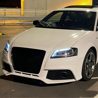 Pare-chocs avant style RS3 pour Audi A3/S3 2008-2012, avec calandre chromée + noire + argentée, kit carrosserie ABS, ajustement parfait à 100 %.