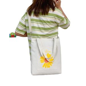 Medium Custom <b>Printed</b> Logo Heat Transfer Recyclable Cotton Canvas Shopping Tote Bag with Letter Pattern - Product Image 6