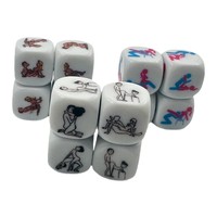 Dés à jouer D6 personnalisés en acrylique/résine avec impression UV pour adultes, motifs multicolores et logo sur mesure, pour jeux de société en couple