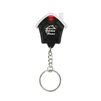 Casa Shaped acrílico Keychain com luz LED