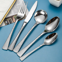 Ensemble de couverts en acier inoxydable 304, finition miroir polie, couteau à steak, fourchette et cuillère de style occidental, cuillère à soupe domestique, ensemble européen