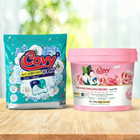 Lessive en gel écologique jetable Covy pour un nettoyage en profondeur, avec adoucissant parfumé à la rose pour vêtements, vente en gros