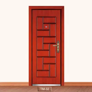 Pemasok Baru Cina Pintu Keamanan Pintu Kayu Pintu Terpasang Di Pintu