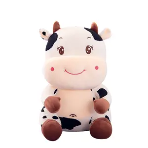 Soft Stuffed Animal Plush Pillow Sleeping with Appease Rag Dolls Birthday Gift for Children Friends Cartoon Milk Cow Plush Toys