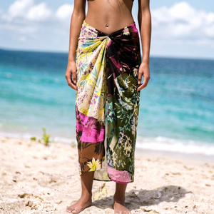 Floral Beach Pareo Wrap, Lightweight Printed <b>Sarong</b> Cover Up for Women, Summer Beachwear & Swimwear Accessory - Product Image 1