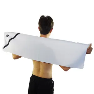 ÉCHANTILLON GRATUIT LOGO personnalisé serviette de sport avec poche zippée gaufrée avec sac serviette fitness gym microfibre
