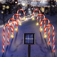 8 Stück IP65 Solarbetriebene Weihnachtszuckerstangen-Lichter 8 Modi Landschaftslampen Stern Outdoor Garten Rasen Hof Dekoration