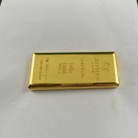 Ornements bancaires personnalisés en forme de lingot d'or, modèle métallique à thème ange, plaqué or, imprimé UV, imitation lingot d'or avec logo