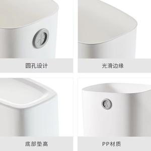 Bote de basura de estilo nórdico, gran capacidad, rectangular, uso interior, para sala de estar, dormitorio, cocina, blanco cálido - Product Image 3