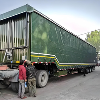 Semi-remorque à rideaux latéraux en acier pour vente en gros en ligne, capacité de charge de 60 tonnes, transport de conteneurs de 20/40 pieds, échelle hydraulique