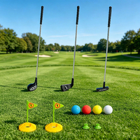 Juego de Golf Educativo de Plástico para Niños con Palos de Acero Inoxidable, Tubo de Transporte, para Jugar en Interiores y Exteriores, Entrenamiento para Padres e Hijos, Edades 4-14
