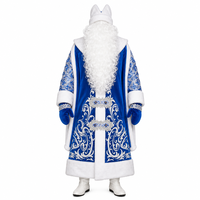 Costume de Père Noël pour homme, robe brodée en polyester, déguisement pour adulte pour Halloween, film ou télévision