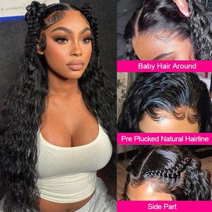 Peluca frontal 13x6 de ondas de agua, castaño chocolate, sin pegamento, transparente, para gorra, textura afro rizada, estilo liso, cabello <span class=keywords><strong>humano</strong></span> virgen. - Product Image 4