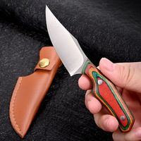 Bochen OEM Feststehende Klinge Messer mit Holzgriff EDC Tragbares Taktisches Jagdmesser mit Lederhülle Kleine Mini-Größe