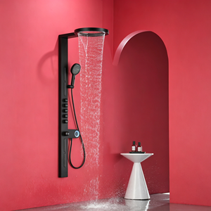 Colonne de <span class=keywords><strong>douche</strong></span> murale avec pommeau de <span class=keywords><strong>douche</strong></span> électrique, mitigeur eau chaude et froide, robinet de <span class=keywords><strong>douche</strong></span> <span class=keywords><strong>en</strong></span> laiton et <span class=keywords><strong>douche</strong></span> de plafond à effet pluie - Product Image 3