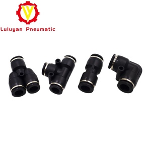 Raccord de tuyauterie pneumatique en plastique pour tube carré, connecteur rapide, coupleur industriel, <span class=keywords><strong>joint</strong></span> noir - Product Image 1