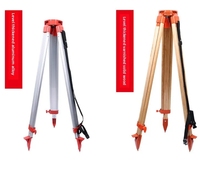 Piezas y Accesorios para Trípode de Instrumentos de Topografía, Madera/Aleación de Aluminio Reforzada Pintada de Amarillo, 4 Piezas/Paquete