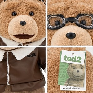 Peluche <span class=keywords><strong>doudou</strong></span> ours Teddy <span class=keywords><strong>TED</strong></span> authentique, style imperméable, en tissu maille lavé ultra doux, cadeau d'anniversaire, vente en gros transfrontalière - Product Image 5