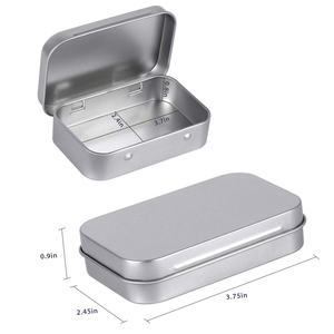 Rectangular <b>Small</b> Hinged Tin Box USB Drive Storage Tin <b>Containers</b> Recyclable Metal Food Grade Tin Cans for Cigarette - Product Image 2