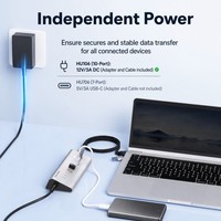 Hub USB en Aluminium 10 Gbit/s USB-A USB-C 7 ou 10 Ports Synchronisation de Données USB3.2 USB 3.2 Type C Répartiteur Hub avec Adaptateur Secteur 12V/3A