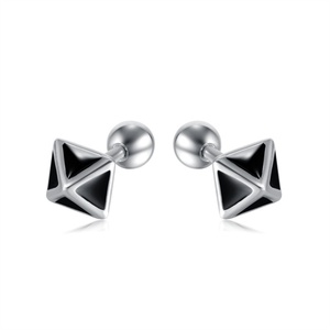 Pendientes de Acero Inoxidable Estilo Hip Hop, Pendientes Triangulares Unisex Populares - Product Image 5