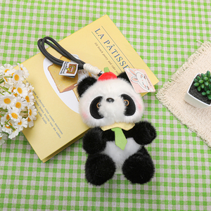 Llavero <span class=keywords><strong>de</strong></span> peluche <span class=keywords><strong>de</strong></span> panda adorable <span class=keywords><strong>de</strong></span> 18 cm al por mayor con bambú/manzana, colgante <span class=keywords><strong>de</strong></span> animal <span class=keywords><strong>de</strong></span> peluche suave para mochila y regalo - Product Image 6