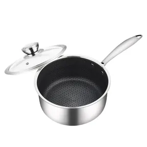 304/316 Drielaags Roestvrijstalen Anti-Stick Kookgerei Set Koekenpan Woksaus Pot Braadpan