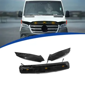 Araba ön ÖN TAMPON vücut kiti Spoiler Splitter PP ÖN TAMPON Splitter ile LED ışık için 2018-2022 sprinter W907