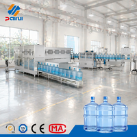 Ligne de production monobloc de remplissage d'eau en bouteilles PET de 5 gallons, 450 BPH, automatique 3-en-1, directement de l'usine pour les usines d'eau minérale