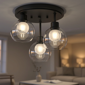 EY-008ที่มีคุณภาพสูง3-แสง Led โลหะแก้วคริลิคในร่มแสงจี้โคมไฟเพดานโคมไฟสำหรับตกแต่ง - Product Image 4