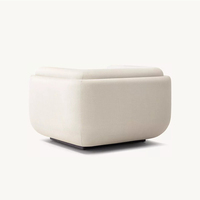 Fauteuil d'appoint élégant et arrondi gris, canapé minimaliste en tissu rembourré en forme de U, fauteuil de club haut de gamme pour hôtel