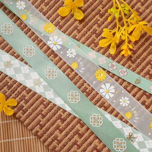 Nine-Colored Ribbon Spring Mint Floral Satin Ribbons 8K401 Digital Printed Diy Decorations - Product Image 2