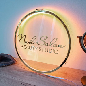 Altın Metal iş dükkanı 3d akrilik logo özel Led kanal mektup arkadan aydınlatmalı işaretler mağaza açık duvar reklam ışıklı işaret - Product Image 2