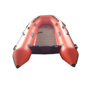 11feet 0.9mm /1.2mm PVC Orange Inflatable Sport Tender Dinghy Boats with aluminum floor for sale