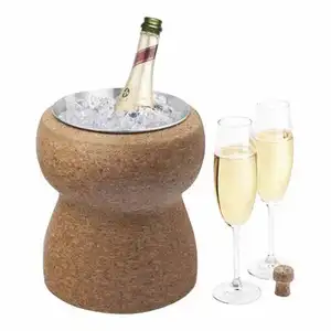 HOT SALE XL Champagne Cork Ice Bucket With Steel Cork Ice Cooler Water Proof Eco Friendly For Cork Celler And Wine Lover