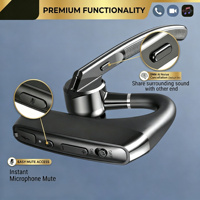 Casque sans fil V8 DNN à suppression de bruit 70 dB, mono-auriculaire, circum-auriculaire, pour camionneur, bureau, centre d'appels