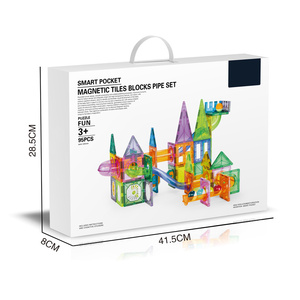 EPT 95 Pcs Éducatifs <span class=keywords><strong>Magnétique</strong></span> Tuiles Marbre Terme Diy Tige Enfant Blocs Bloc Magique Aimant Bâtiment <span class=keywords><strong>Jouet</strong></span> Pour Enfants - Product Image 2