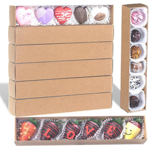 Boîtes d'emballage en papier pour desserts de boulangerie, taille et couleur personnalisables, couvercle transparent pour truffes au chocolat, macarons, fraises - Product Image 1