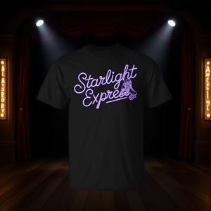 Camiseta Starlight Express Broadway Theatre para adultos, unisex, con estampado negro y morado - Product Image 3