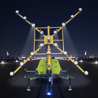 Tour d'éclairage télescopique mobile de 4,6 mètres, pliable, adaptée aux aéroports, avec tours d'éclairage LED à économie d'énergie