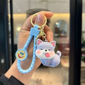 Ensemble de porte-clés Kawaii Shiba Inu pour couple, adorable pendentif en PVC pour sac d'école, clés de voiture - Product Image 2