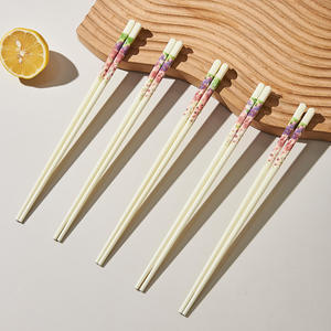 Juego de palillos de cerámica con diseño floral, 5 pares, antideslizantes, resistentes a altas temperaturas, para uso doméstico, con textura - Product Image 1